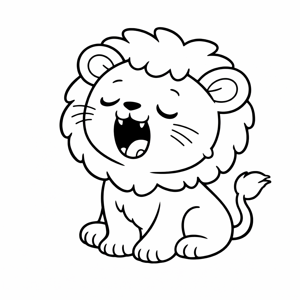 LöWenbaby GäHnt Zufrieden Im Bild