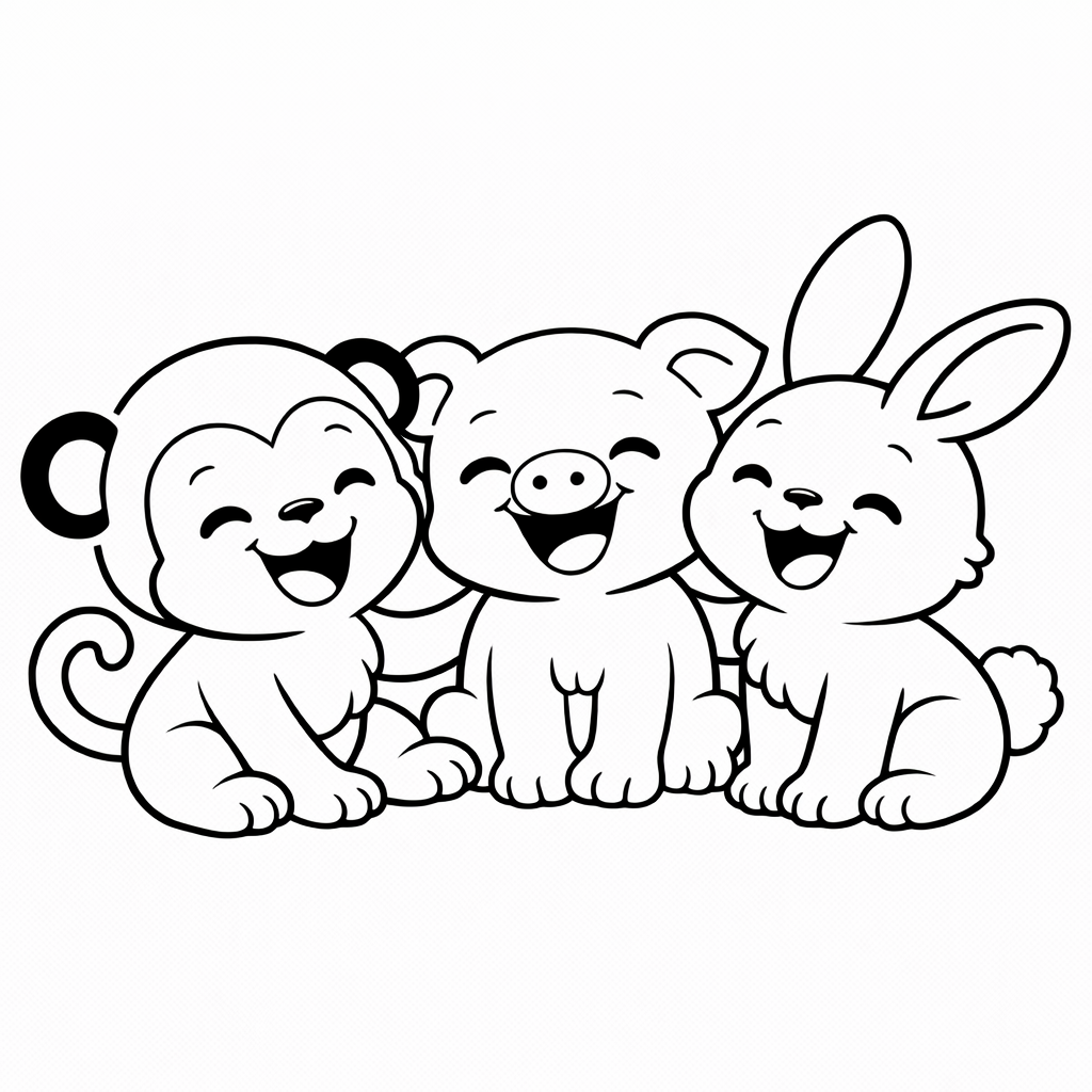 Lustige Tierbabys Im Comic Stil