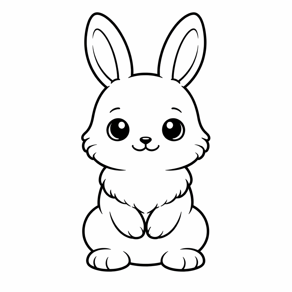 Niedliches Babykaninchen In Schwarz Weiß