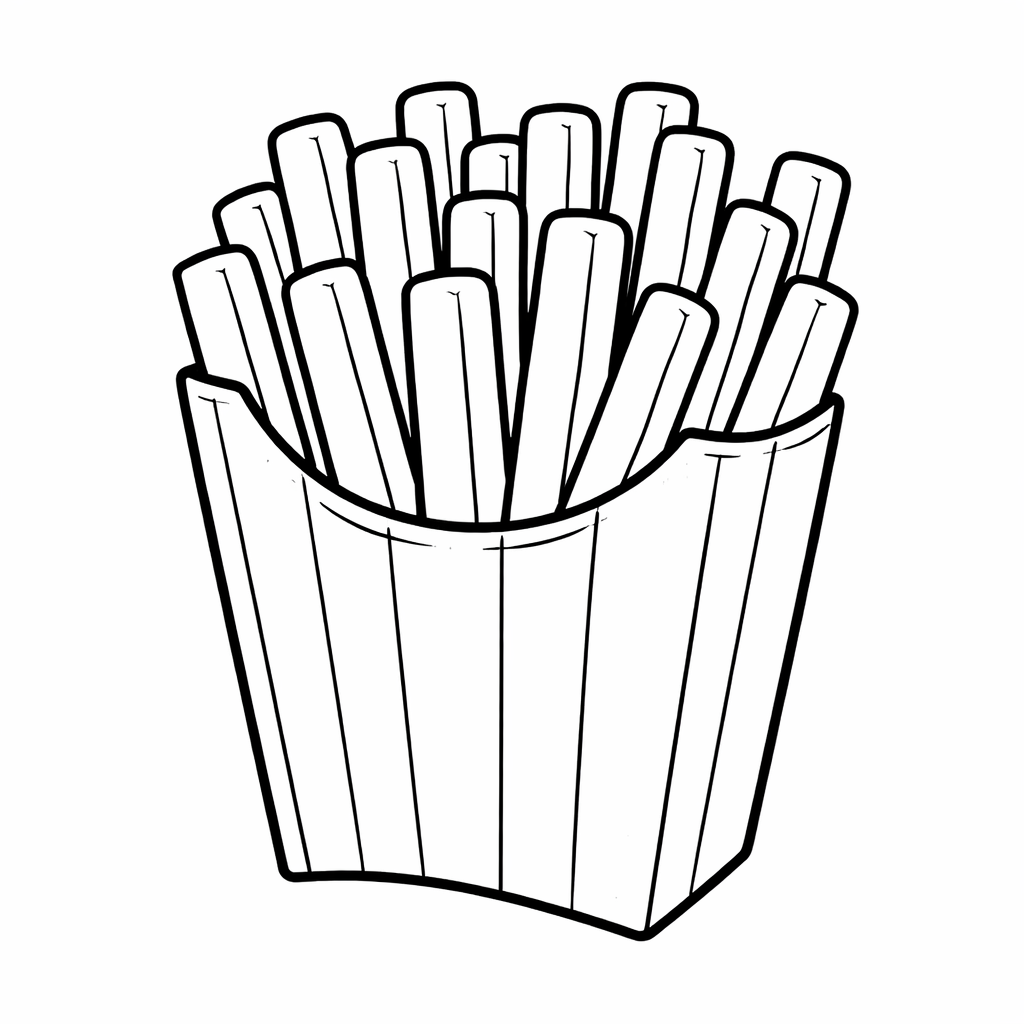 Pommes frites - Ausmalbild